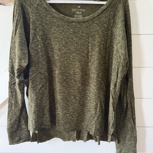 American Eagle Outfitters Soft & Sexy Olive Green Women's Top